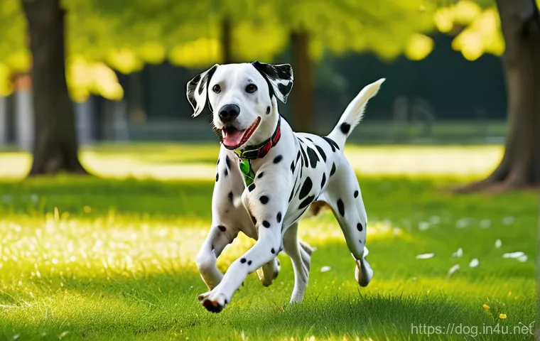 달마시안 털 빠짐 문제 - A cozy, sunlit living room with a healthy Dalmatian peacefully napping on a washable, neutral-toned ...