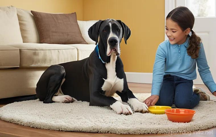 그레이트 데인 성장 속도 - **Prompt 1: Rapid Growth of a Great Dane Puppy**
    A heartwarming and magical scene depicting the ...