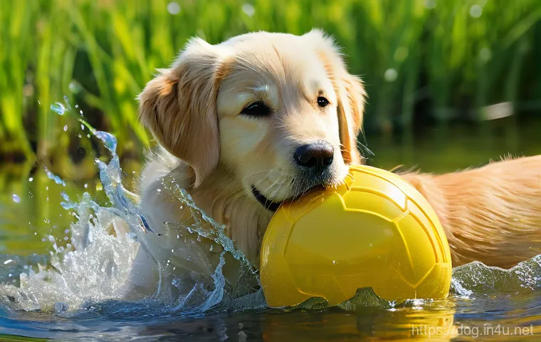 래브라도 리트리버와 골든 리트리버 비교 - **Image Prompt 1: Contrasting Coats in a Natural Setting**
    "A serene outdoor portrait capturing ...