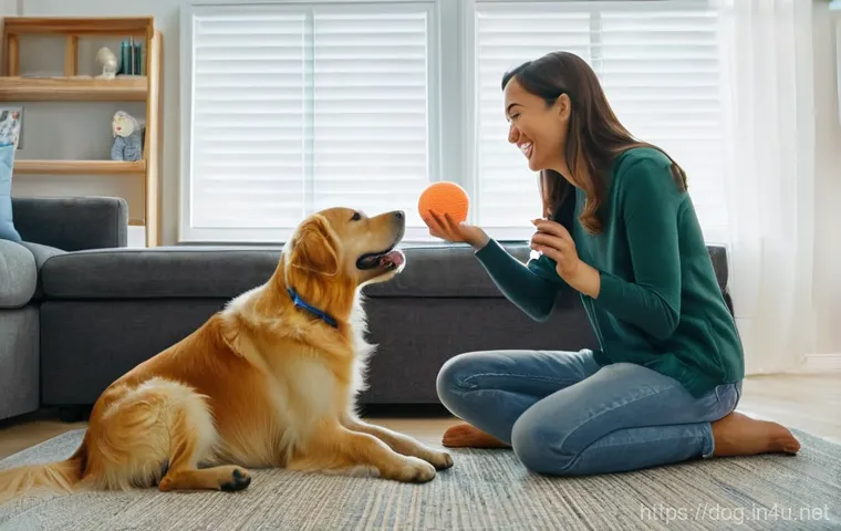 래브라도 리트리버와 골든 리트리버 비교 - **Image Prompt 2: Playful Energy vs. Calm Companionship**
    "A lively scene unfolding in a vibrant...