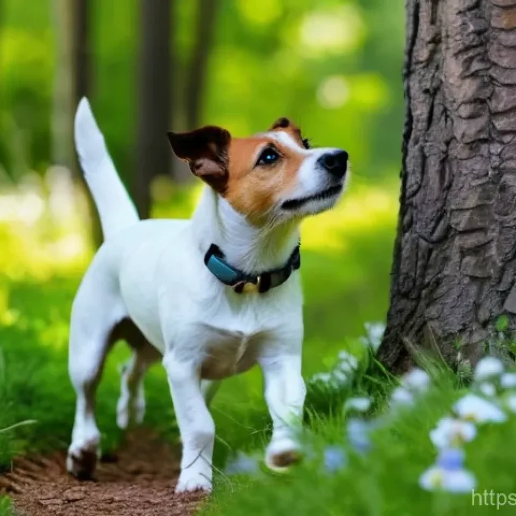 잭 러셀 테리어 활동성 관리 - **Prompt 1: Energetic Exploration Walk**
A vibrant, wide-angle outdoor shot of a Jack Russell Te...